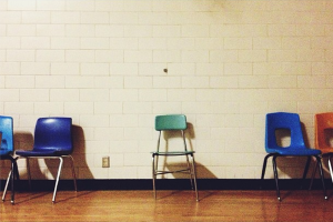 Photo Cred: I_Like_Boring_Things  School chair by itself.