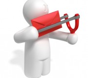 man sling-shotting mail
