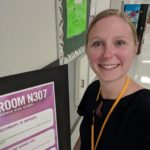Christine getting ready to present at EngageOK